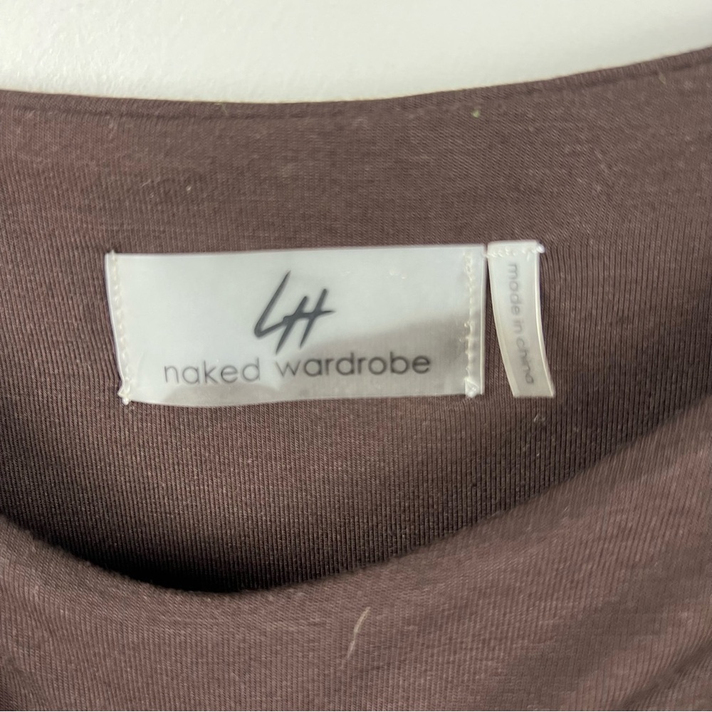 Lori Harvey Naked Wardrobe Brown Top with Front Cutout - Picture 4 of 5